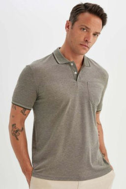 New Regular Fit K?sa Kollu Basic Duz Polo Tisort