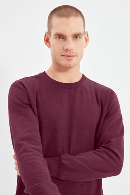 Bordo Regular/Normal Kesim Ici Polar/S?cak Tutan Sweatshirt TMNAW21SW1208