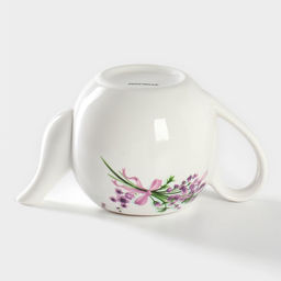 Чайник фарфоровый заварочный Доляна Лаванда, 800 мл, цвет белый фото 6