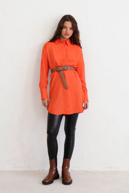 Базовая удлинённая рубашка свободного силуэта - Martichelli фото 35