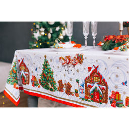 Набор столовый Новогодняя сказка, скат.145х175см +/-3см с ГМВО, салф.40х40см-8 шт, хл100% - Этель фото 2