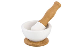 Ступка 9*9*5,5 см 100 мл Снежная королева + пестик на дер. подставке