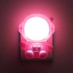 Ночник «Приветливый космонавт» 1 Вт LED 4000-6000К Розовый 10×9×11.5 см