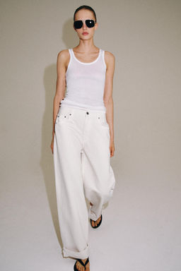 JEANS ZW COLLECTION BAGGY TIRO MEDIO / Blanco roto