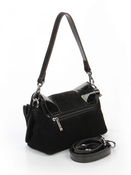 LACCOMA сумка Y2298-2-черный натуральная замша, натуральная кожа полиэстер фото 5