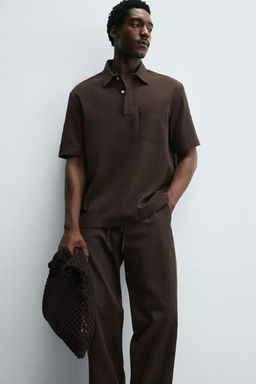LYOCELL/COTTON POLO SHIRT - Zara фото 6