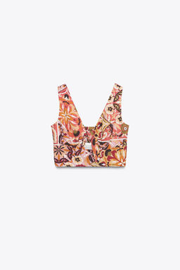 RUSTIC PRINTED KNOT TOP - Zara фото 6