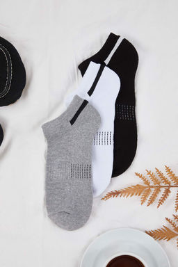 Cok Renkli Unisex 3 Cift Bambu Trainer Ter Emici Nefes Alan K?sa Spor Corap TMNAW26CO00002