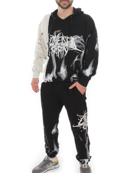 2608/7325 BLACK/WHITE Костюм спортивный мужской (75% хлопок, 20% полиэстер, 5% спандекс) - Fashion фото 4