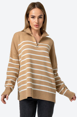 Женский джемпер оверсайз с воротником на молнии Happy Fox  фото 3