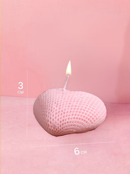 Свеча "Сердце в сеточку" 4х6х3 см, соевый воск, микс