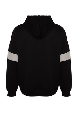 TRENDYOL MAN Gri Oversize/Genis Kesim Etiketli Renk Bloklu Ici Polarl? Sweatshirt TMNAW24SW00128 - Trendyolmilla фото 20