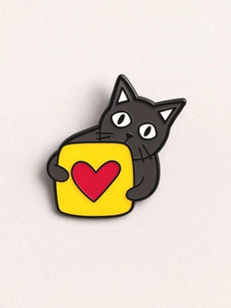 Значок металлический iLikeGift "The romantic cat"