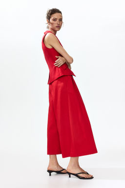 Pantal?n culotte en mezcla de lino con pliegues - H&m фото 4