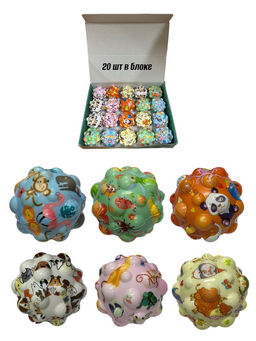 Мяч-попрыгун повышен. прыгучесть D= 7см "Джунгли" (Yoyo-500) по 20шт. в блоке