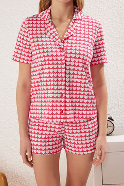 Trendyolmilla Pembe %100 Pamuklu Kalpli Sortlu Orme Pijama Tak?m? THMSS25PT00174  фото 4
