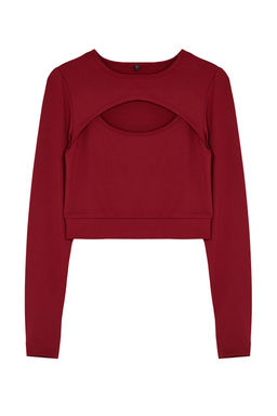 Trendyolmilla Tas Crop Pencere/Cut Out ve Bas Parmak Delik Detayl? Orme Spor Ust/Bluz TWOAW22BZ0481  фото 6
