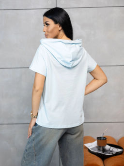 Футболка женская, цвет голубой - Барболета фото 3