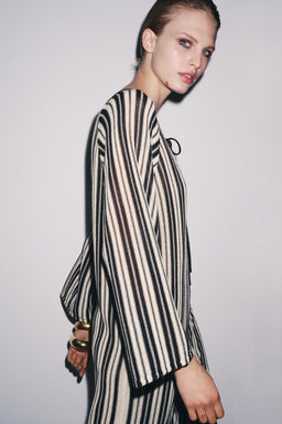 STRIPED KNIT DRESS WITH LINEN - Zara фото 4
