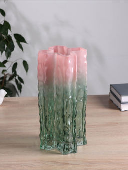 Ваза «Кимберли», 25×12 см, стекло, зелёная, розовая