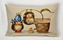 Веселый ёжик Колокольчик- гобеленовая наволочка 45х45см - Гобеленглавснаб фото 2