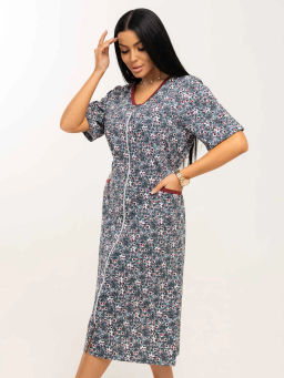 Халат женский, цвет Серо - зеленый