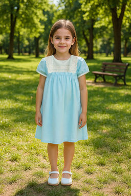 Pembe K?z Cocuk Pamuklu Brode Detayl? K?sa Kol Mini Orme Elbise TKDSS25EL00020 - Trendyolmilla фото 8