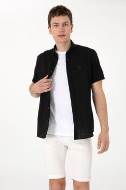 Erkek Siyah K_sa Kollu G_mlek Sepette S_rpriz _ndirim