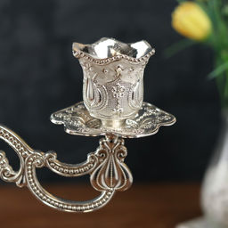 Металлический подсвечник на 3 свечи «Канделябр. Узорный», под серебро, 13×30×28 см