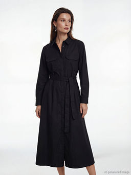 Ku?akl? Poplin G?mlek Elbise