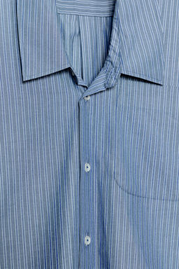 LOW COLLAR STRIPED POPLIN SHIRT - Zara фото 9