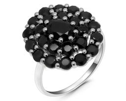 Кольцо из серебра сапфир корунд, Пион