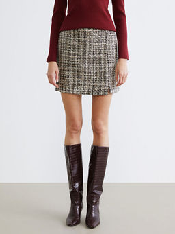 Beli Fermuarl? Ekose A Kesim Mini T?vit Etek