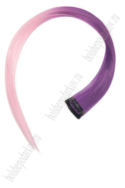 Прядь волос двухцветная на заколке (6 шт) SF-3045, сиреневый/св.розовый