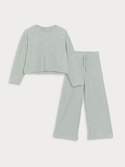 Bisiklet Yaka Basic Uzun Kollu K?z ?ocuk Ti??rt ve Pantolon