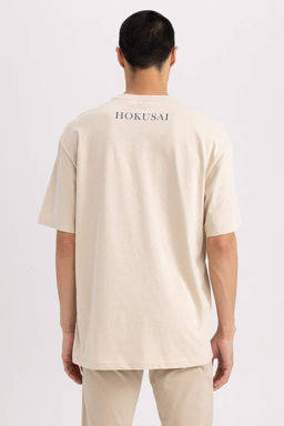 Футболка Art Hokusai Relax Fit с круглым вырезом, 100 % хлопок, с короткими рукавами - Defacto фото 8