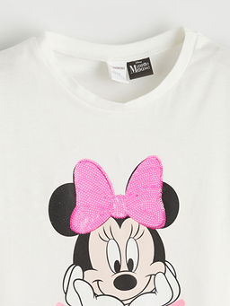 K?z ?ocuk Minnie Mouse Bask?l? Ti??rt