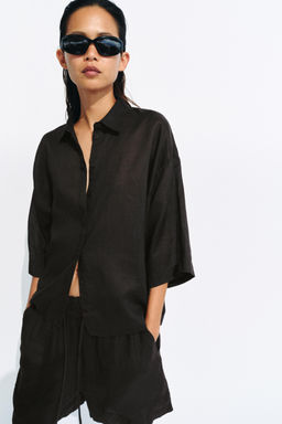 CAMISA FLUIDA OVERSIZE ZW COLLECTION / Marr?n - Zara фото 2