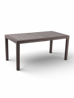 Стол садовый Rattan, 153.2×78.9×70.1 см, пластиковый, цвет тёплый орех