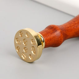 Печать для сургуча с деревянной ручкой «Зёрна кофе», 9×2.5×2.5 см