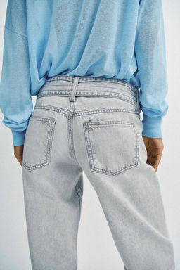 JEANS Z1975 STRAIGHT TIRO BAJO CINTUR?N / Gris claro - Zara фото 7