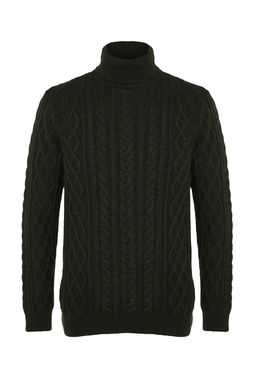 TRENDYOL MAN Vizon Slim Fit Yunlu Bal?kc? Yaka Sac Orgu Triko Kazak TMNAW22KZ0302 - Trendyolmilla фото 12