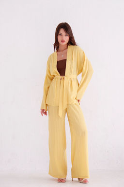 9444 Костюм из кимоно и брюк-палаццо жёлтый