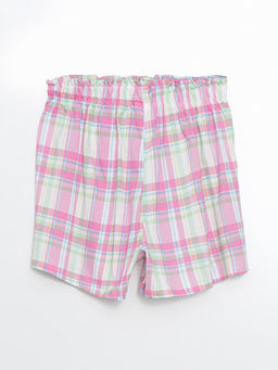 Beli Lastikli Ekose K?z ?ocuk Pijama ?ort