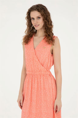 Женское неоново-розовое тканое платье - U.s. polo assn фото 3