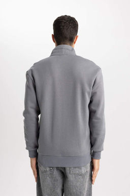 Толстовка Comfort Fit с воротником-стойкой на молнии - Defacto фото 7