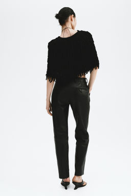 Capa en punto acanalado con flecos - H&m фото 5