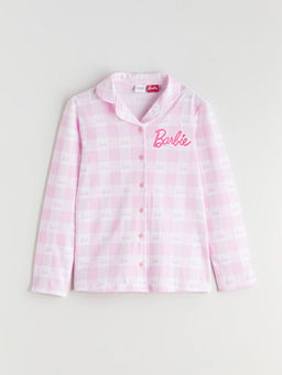 G?mlek Yaka Barbie Bask?l? K?z ?ocuk Pijama Tak?m?