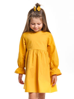 Платье нарядное хлопковое UD 7939 горчичный - Mini maxi фото 3