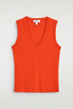CAMISETA DE TIRANTES DE ALGOD?N CON CUELLO DE PICO